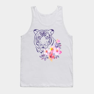 floral tiger face Tank Top